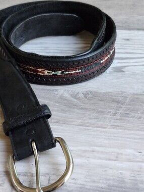 Tony Lama Leather Belt Size 40 Southwestern Woven Braided Western Cowboy Brown